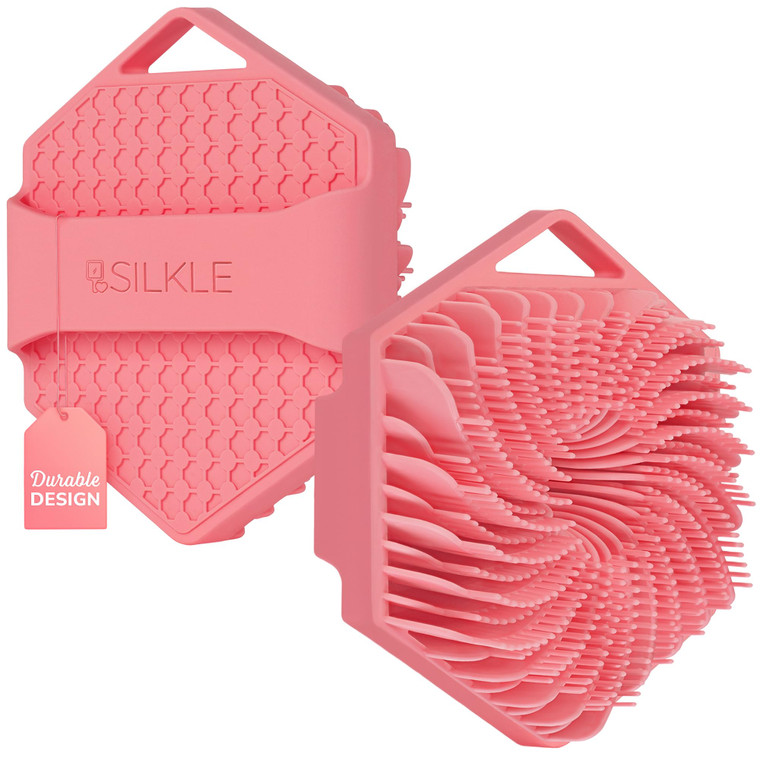 SILKLE Silicone Body Scrubber  Gentle Exfoliating Shower Scrubber for Body & Bath, Silicone Shower Brush & Loofah Alternative  Non-Slip Silicone Bo