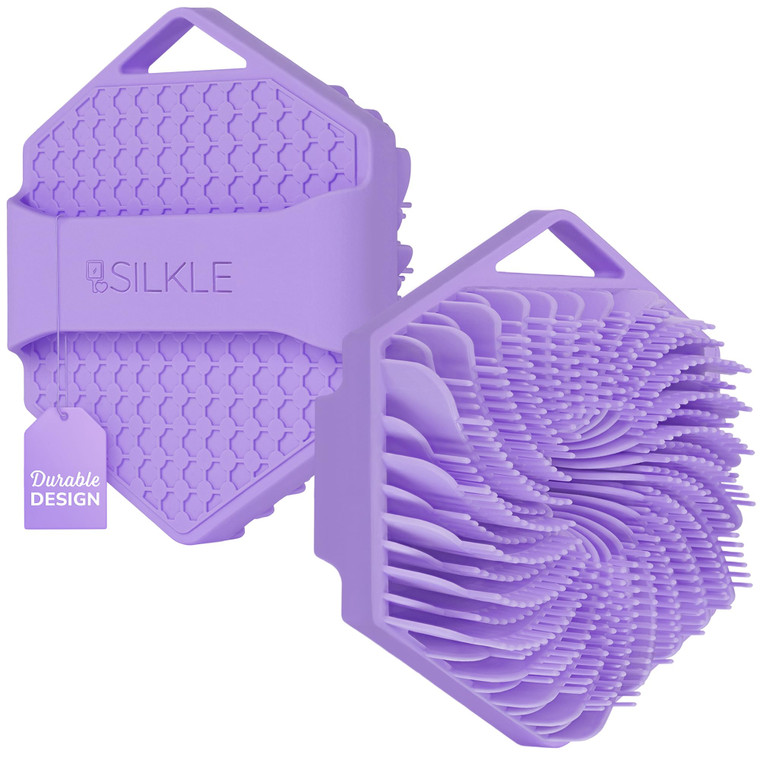 SILKLE Silicone Body Scrubber  Gentle Exfoliating Shower Scrubber for Body & Bath, Silicone Shower Brush & Loofah Alternative  Non-Slip Silicone Bo