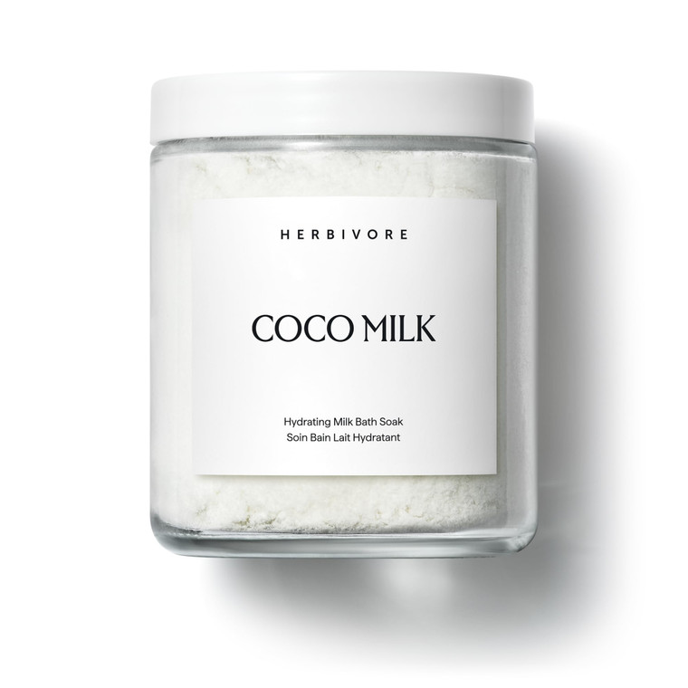HERBIVORE Coconut Milk Bath Soak | Deeply Hydrating + Skin Softening, Soothing Light Coconut Scent, Vegan, Plant-Based, 237 mL / 8 oz