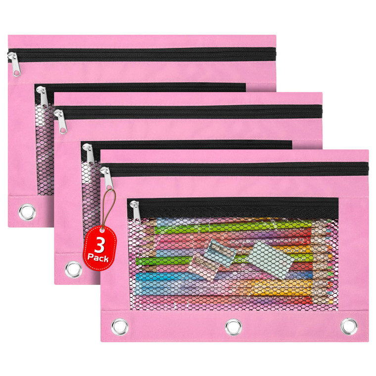 IKAYAS Starry Night Pencil Pouch with Zipper, Pencil Pouch for 3 Ring Binder, Pencil Pouches Pencil Bags for Classroom bulk Pencil Box Pencil Case fo