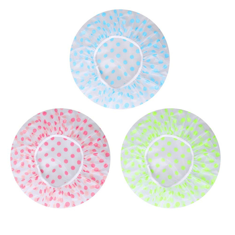 Shower Cap, 3 Pcs Waterproof Reusable Shower Caps Bath Hair Hat Valentines Day Gifts for Women Men Kids