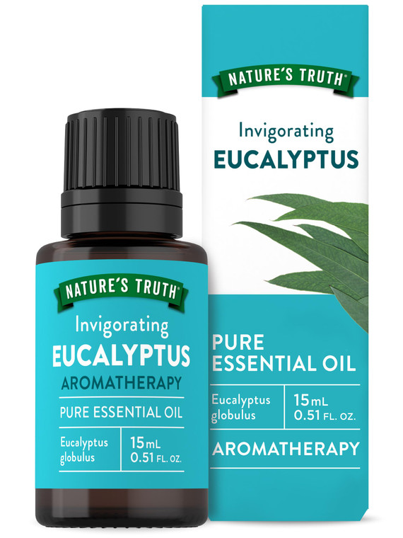 Nature's Truth Eucalyptus Essential Oil | 15 mL | for Diffuser, Aromatherapy, and Massage | Pure Plant Based, Non-GMO & Gluten Free
