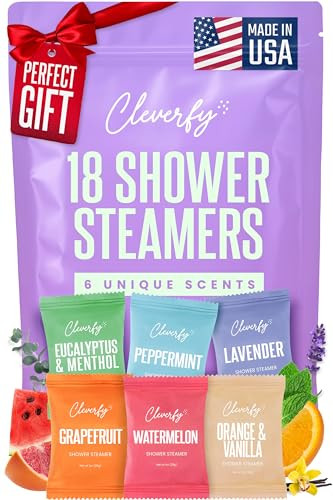 Cleverfy Shower Steamers Aromatherapy for Women and Men - Self-Care Shower Bombs for Stress Relief and Relaxation - 18 Tablets