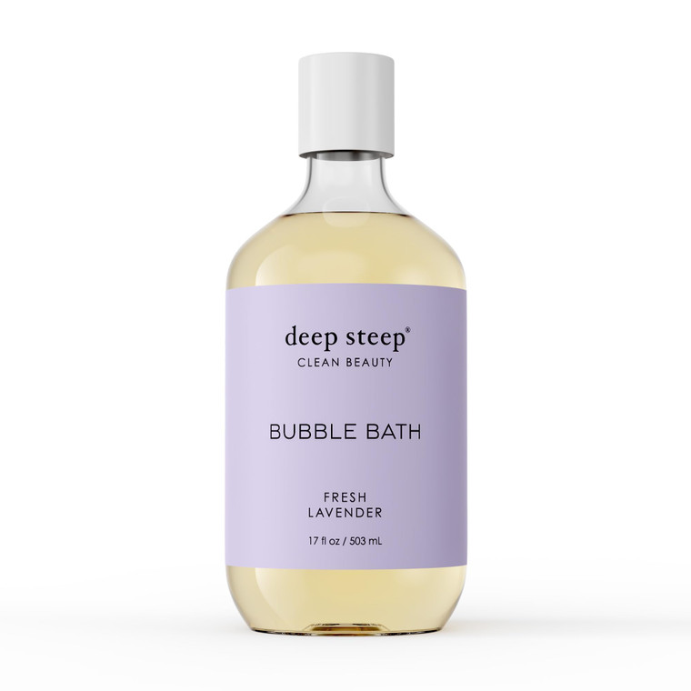 Deep Steep Bubble Bath, Fresh Lavender 17 oz  Hypoallergenic, Clinically Tested Soothing Soak with Shea Butter & Argan Oil  Sulfate-Free