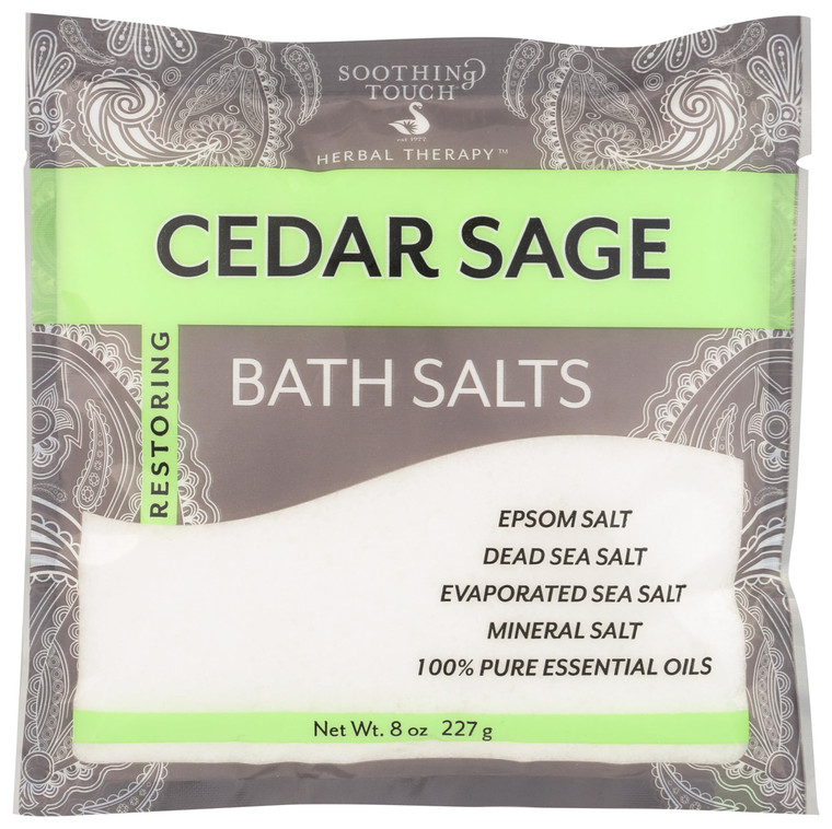 Soothing Touch Bath Salts Pouch, Cedar Sage, 8 Ounce