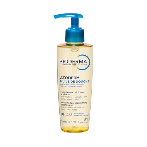 Bioderma - Atoderm - Cleansing Oil For Very Dry Sensitive Skin - Face and Body - Soothes Discomfort - 6.7 Fl Oz (Pack of 1)