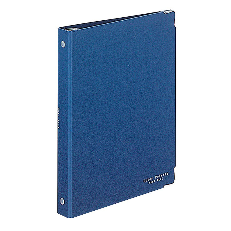 Kokuyo Color Palette Metal Round Ring Binder, A5-S, 20 Holes, Up to 100 Sheets, 5 Colorful Tab Dividers, Middle Vertical Type, Navy Blue, Japan Impor