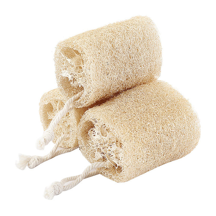 3PCS Natural Loofah Sponge Exfoliating Body Scrubber Sustainable Exfoliating with Egyptian Bath Get Clean Not Just Spread Soap for Face Back Eco