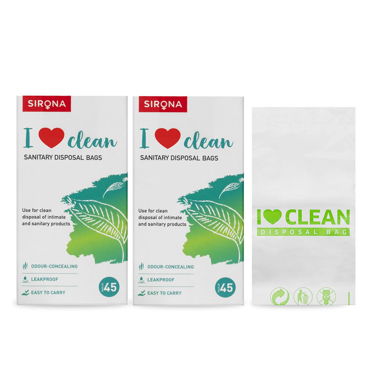Sirona Personal Disposal Bags  90 Count | For Discreet Disposal of Sanitary Pads, Panty Liners, Tampons & Condoms | Compact & Odour-Resistant Design