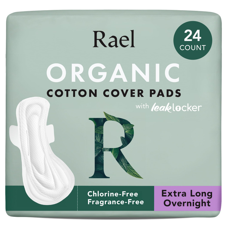 Rael Pads for Women, Organic Cotton Cover - Period Pads with Wings, Feminine Care, Sanitary Napkins, Ultimate Absorbency, Postpartum, Unscented, Ultr
