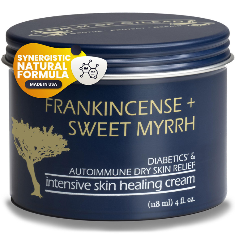 BALM OF GILEAD Foot Healing Cream  Frankincense & Sweet Myrrh Moisturizer for Sensitive Skin - Relieving Foot Therapy & Diabetic Skin Healing - Deep