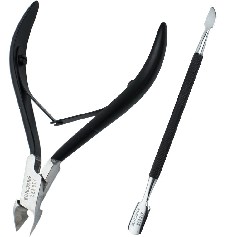 BOXGROVE BEAUTY Professional Cuticle Cutter & Pusher Trimmer Manicure Tools with Double Spring  Perfect Nail Care Tool for Manicure & Pedicure Beaut