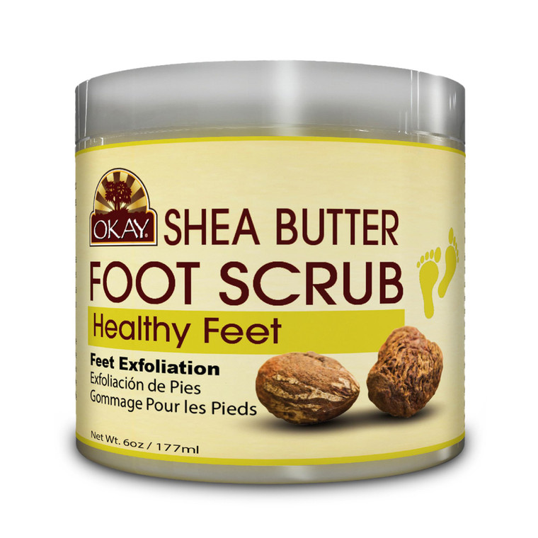 OKAY All Natural Shea Butter Foot Scrub, 6 Ounce