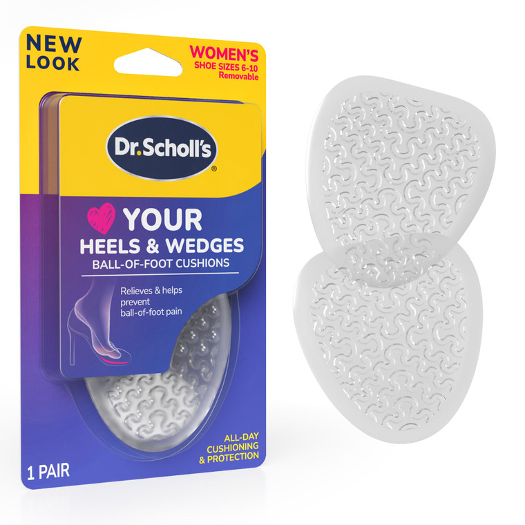 Dr. Scholl's Love Your Heels & Wedges Ball of Foot Cushions for Women, 1 Pair, Metatarsal Pads Women - All-Day Comfort for High Heels - Relieve & Pre