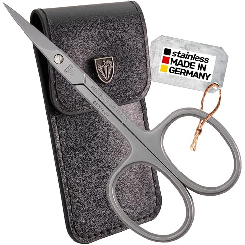 3 Swords Germany - brand quality STAINLESS STEEL INOX STRAIGHT CUTICLE SCISSORS (1 PIECE) with case for manicure pedicure - nail care by 3 Swords - M