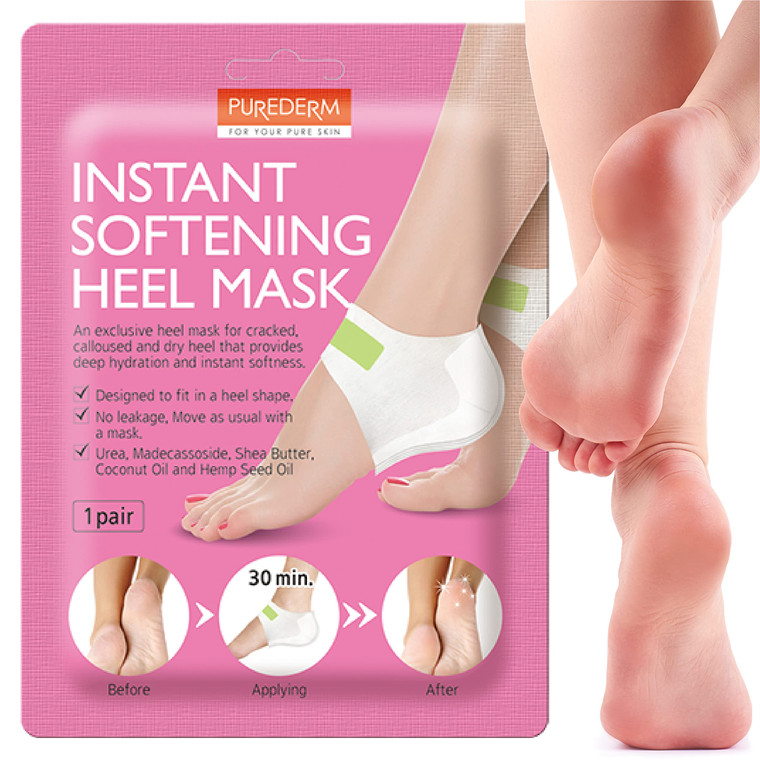 Purederm Instant Softening Heel mask (1 Pair)  Heel mask Provides deep Hydration and Instant Softness