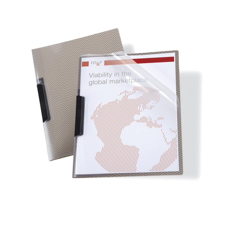 Office Depot® Brand Translucent Front Report Covers with Swing Clip, Clear/Smoke, Pack of 3