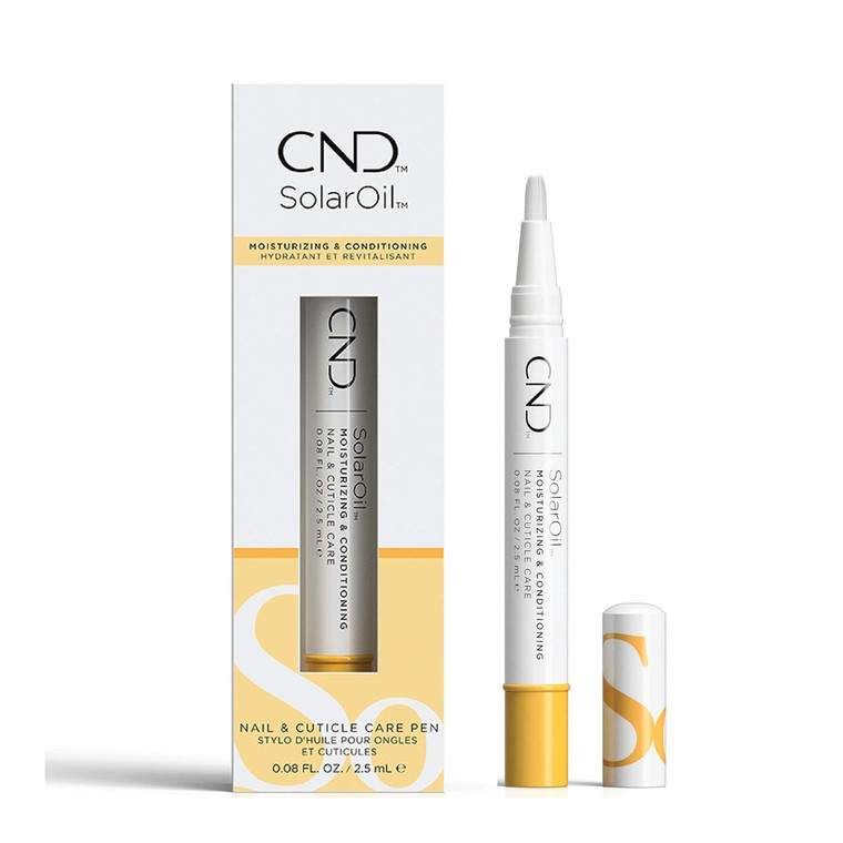 CND SolarOil Cuticle Oil, Natural Blend Of Jojoba, Vitamin E, Rice Bran and Sweet Almond Oils, Moisturizes and Conditions Skin, 0.08 oz