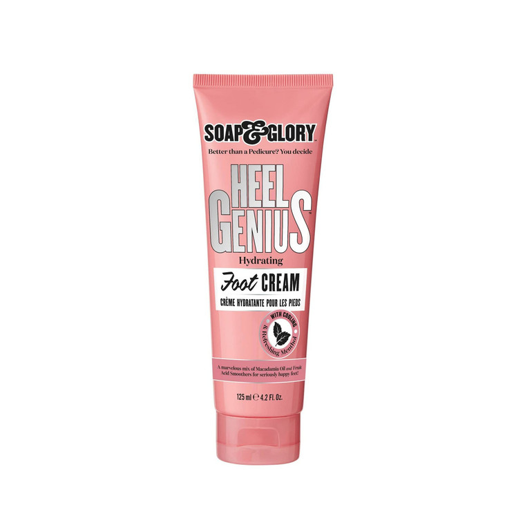 Soap & Glory Heel Genius Moisturizing Foot Cream for Dry, Cracked Feet & Heels - AHA Foot Exfoliator for Dry, Rough Heels - Hydrating Heel Softener f