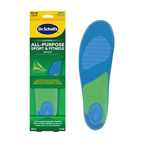 Dr. Scholls Sport Insoles - Superior Shock Absorption and Arch Support to Reduce Muscle Fatigue and Stress on Lower Body Joints for Men Size 8-14