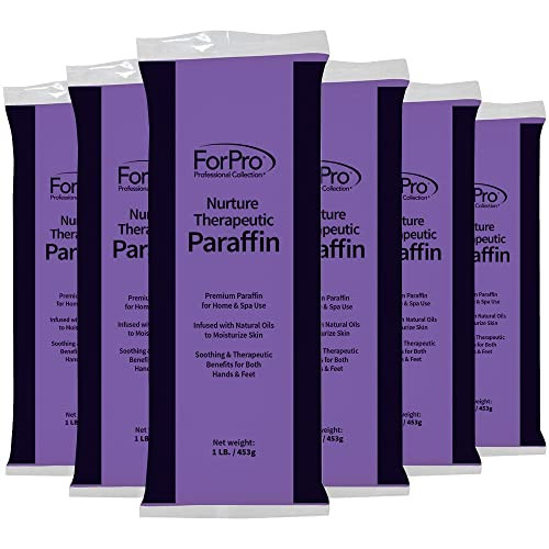 ForPro Professional Collection Nurture Paraffin Wax Refill, Lavender Fields, Six 1-Pound Paraffin Blocks, Non-Greasy, Moisturizing for Soft & Healthy