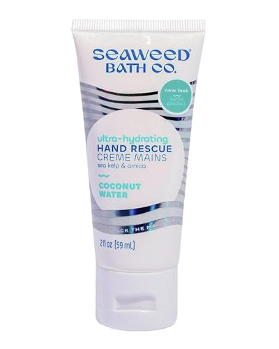 Seaweed Bath Co. Ultra-Hydrating Hand Rescue Moisturizing Cream - Coconut Water Scent - Sustainably Harvested Seaweed, Sea Kelp, Arnica to Soothe Dry