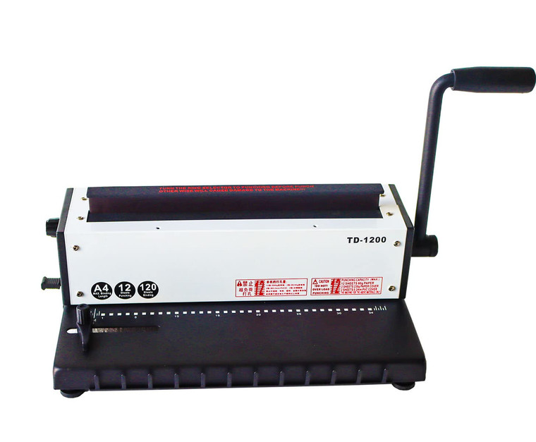 INTBUYING All Steel Metal Base Wire Coil Binding Machine 34Holes 3:1 Square Punching-Binding Machine Binding Iron Ring Machine 120 Sheets Binding Cap