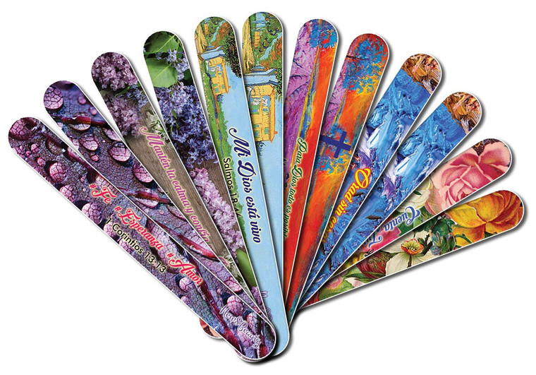 Christian Emery Board - Faith Hope Love (24-Pack) - Bible Verses 150/150 Grit Colorful Nail File Spa Party Favors - Stocking Stuffers Gift for Girls