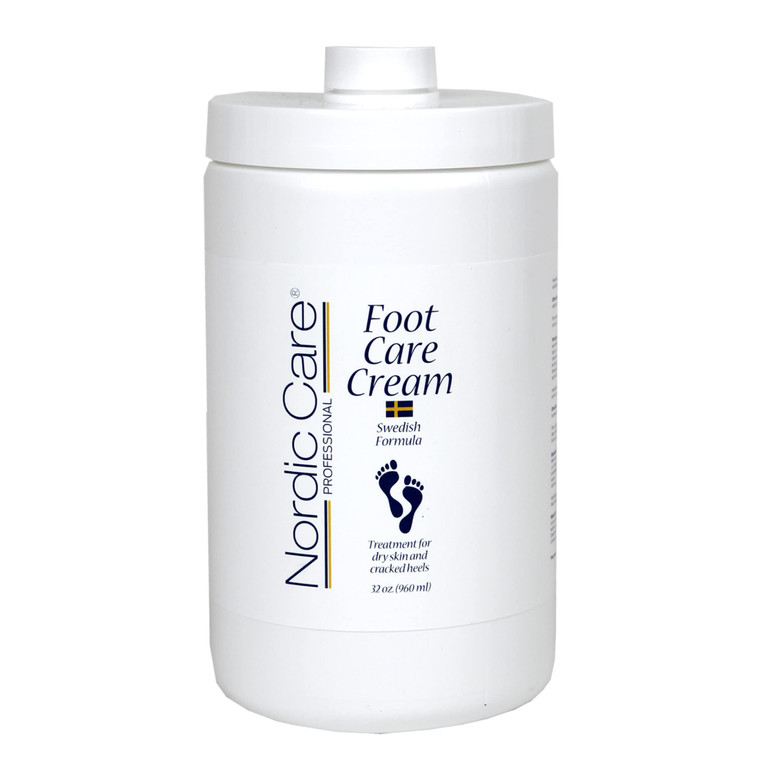 Foot Cream by Nordic Care for dry skin and cracked heels, 32oz with pump