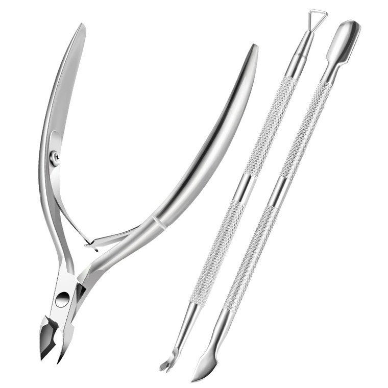 Cuticle Trimmer Cuticle Remover with Cuticle Pusher, XUNXMAS Professional Stainless Steel Durable Pedicure Manicure Tools Cutter Nipper Scissor Clipp