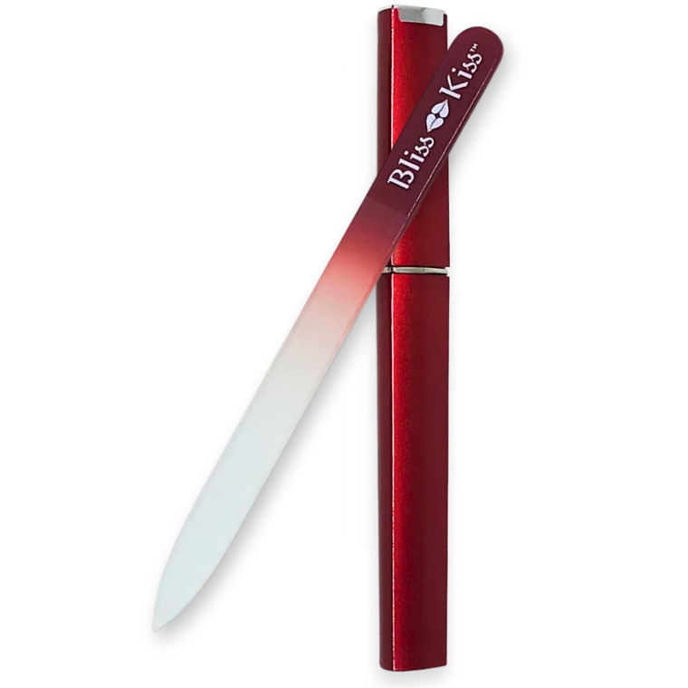 Bliss Kiss Simply Crystal Nail File - Large - Czech Glass - with case and Sleeve