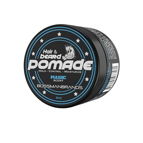 Bossman Hair & Beard Pomade for Men (Magic Scent)  Medium Hold & Moisturizing for Hair, Beard & Mustache Styling  Made in USA