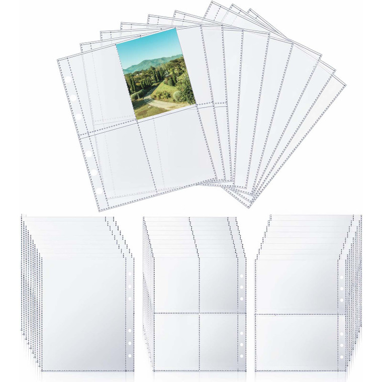 BOHUIZ A5 Binder Pockets, 30 Pcs 6 Holes A5 Binder Card Sleeves Waterproof PVC Binders Inserts Zipper Folders for 6-Ring Notebook Loose Leaf Bags Gam