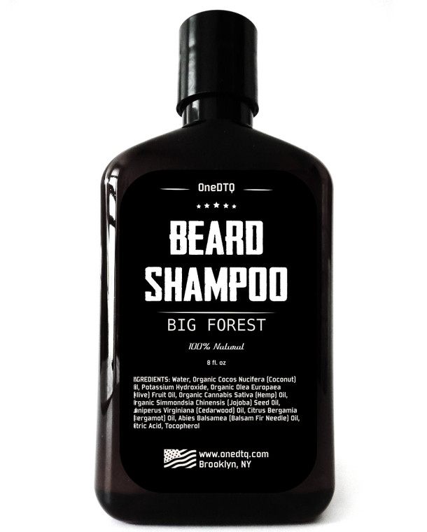Big Forest Beard Growth Shampoo; All Natural & Organic Facial Hair Wash; Mens Liquid Soap Lathers Big and White, 9 Ounce Bottle