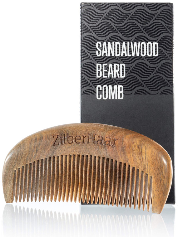 ZilberHaar Beard Comb  100% Sandalwood  Essential Beard Care Accessory for Men  Hand Made
