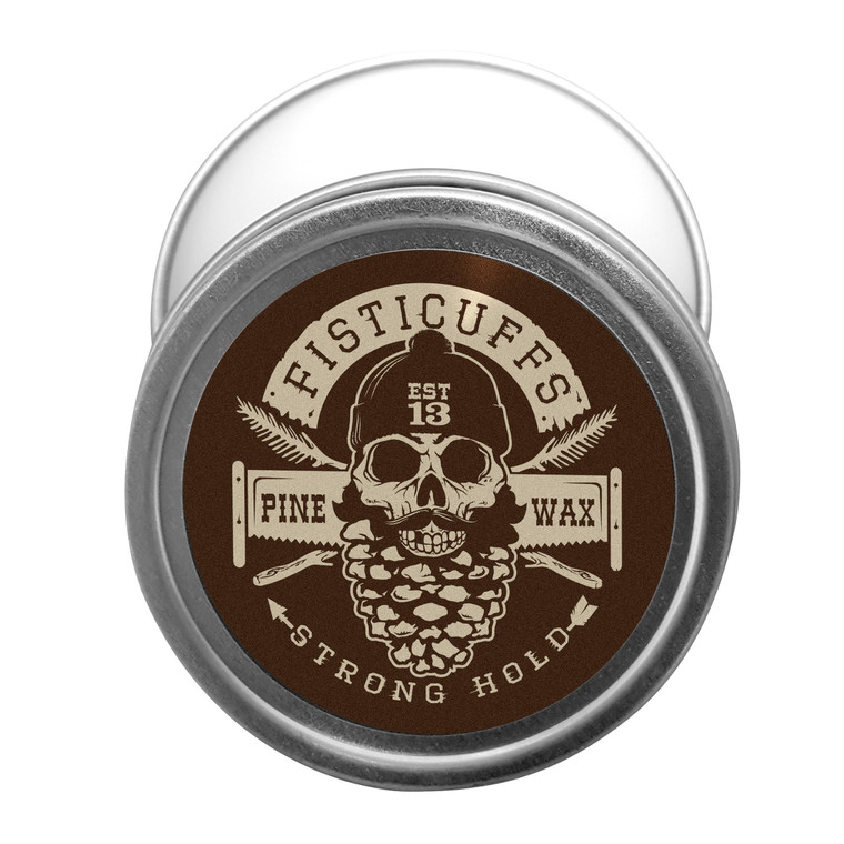Grave Before Shave Fisticuffs Pine Scent Strong Hold Mustache Wax 1 Oz. Tin