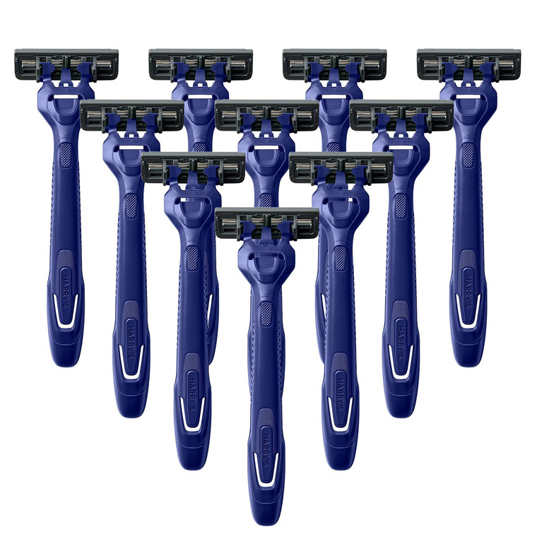 Harry's Disposable Razors for Men - 10 Count - 3-Blade Men's Razors for Travel and On-the-Go Convenience