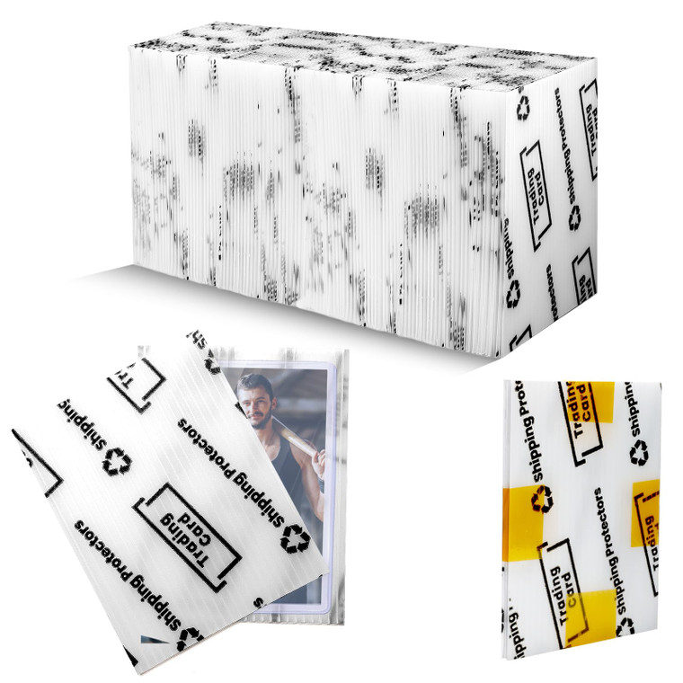 "200 Pack Trading Card Shipping Protectors Supplies, AHIER 3.5'' x 4.5'' Cardboard Inserts for Mailers, Plastic Semi Rigid Precut Card Savers