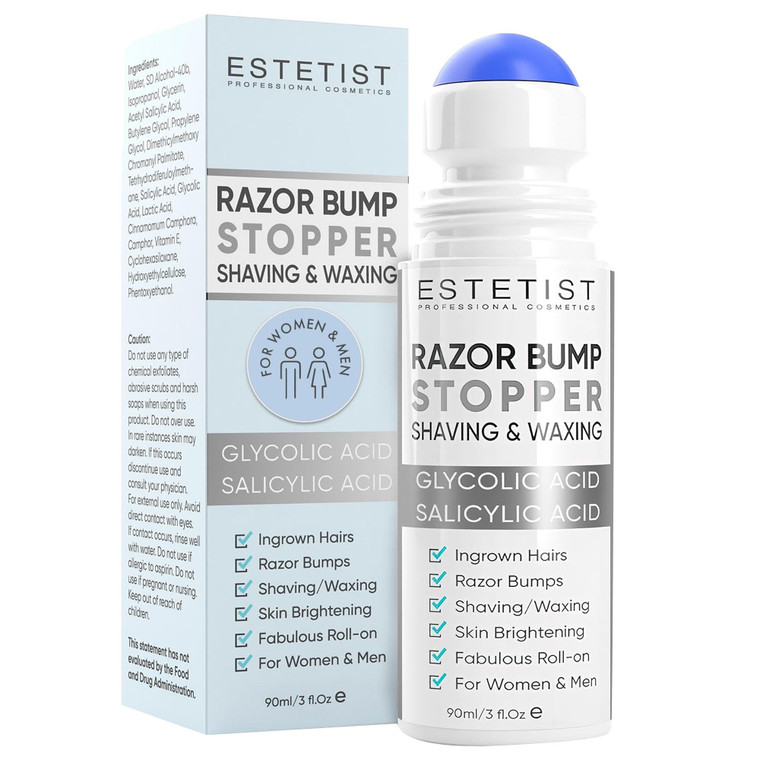ESTETIST Razor Bump Solution Roll-On, Ingrown Hair & Razor Burn Care Serum, After Shave Roller for Bikini Area, Face, Neck, Underarm & Legs, Skin-Soo