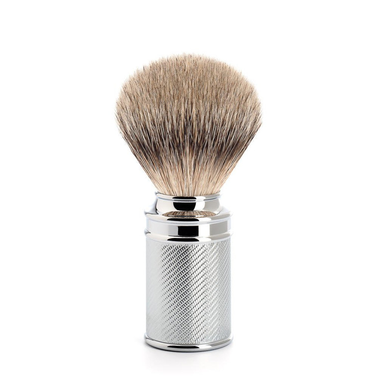 MUHLE Traditional Silvertip Badger Shaving Brush | Chrome Plated Stainless Steel Handle | Luxury Shave Accessory for Men