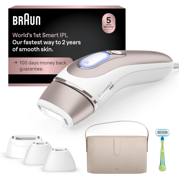 Braun Smart IPL, Vogues Best Hair Removal Device, Skin i·Expert Pro 7: at Home Laser Hair Removal, Permanent Visible Hair Reduction, Free App, Vanit