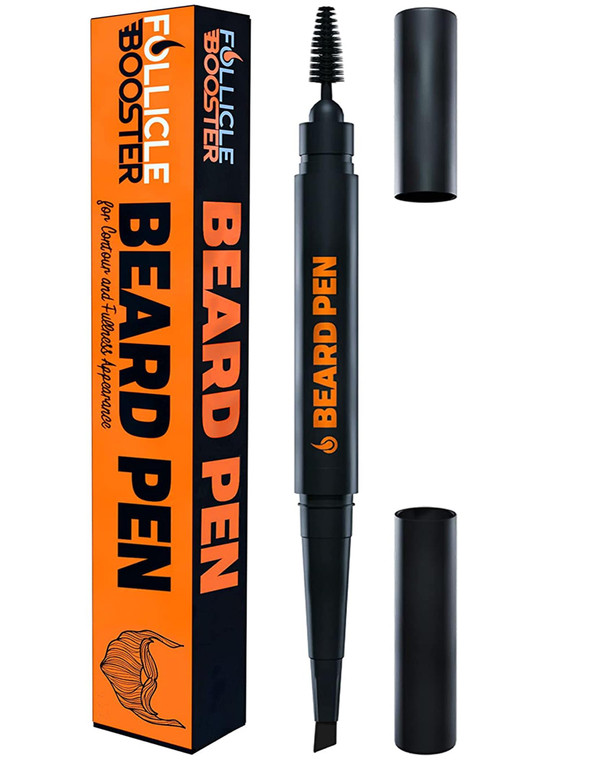 Beard Pen Filler for Men - Barber Styling Grooming Pencil - Waterproof Proof, Sweat Proof, Long Lasting Solution with Natural Finish - Cover Beard an