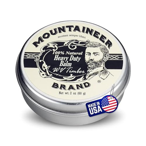 Mountaineer Brand Natural Heavy Duty Beard Balm | Timber Scent | Made in West Virginia | Beard Tamer | Conditions, Softens, Tames, Style | 2oz