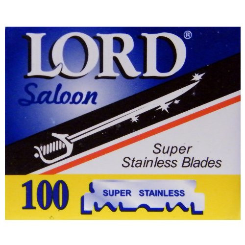 100 Lord Razor Blades Super Stainless Single Edge for Barbers