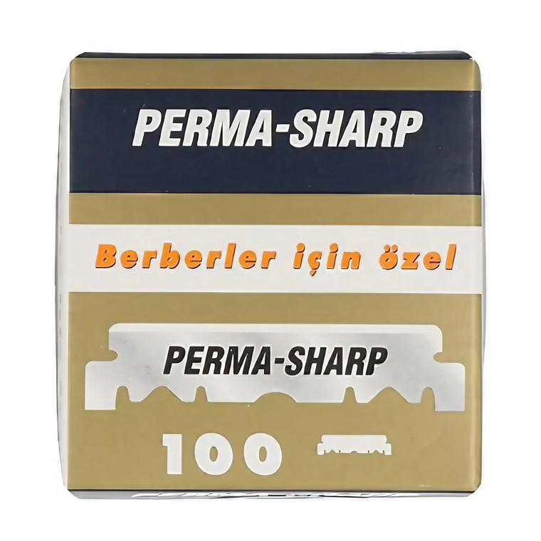 100 Perma-Sharp Straight Edge Razor Blades for use in Professional Barber Razors - New Packaging