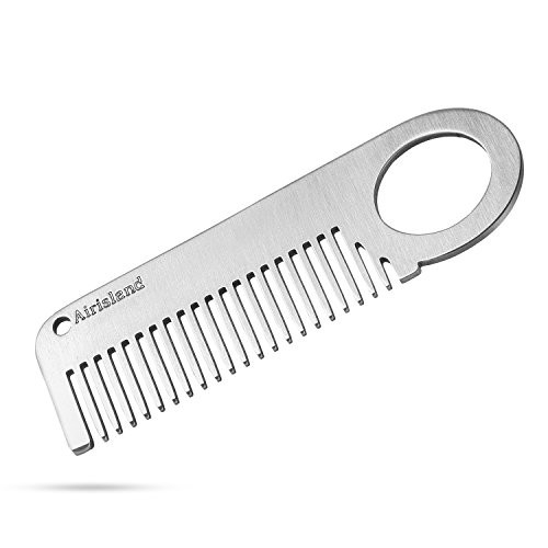 Airisland Stainless Steel Keychain Comb Small Pocket Comb Mini Anti-static Beard Mustache Comb 3.15 inches
