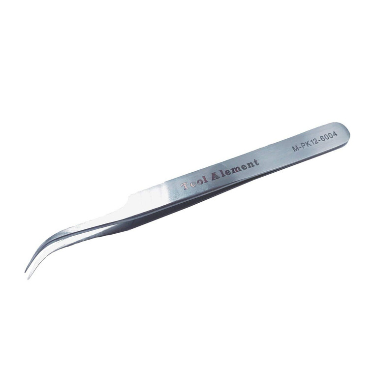 Tool Alement Canadian Stainless Steel 12cm Semi Curve Eyelash Tweezers M-PK12-6004