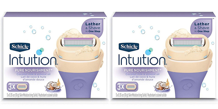 Schick Intuition Pure Nourishment Womens Razor Refills with Coconut Milk and Almond Oil