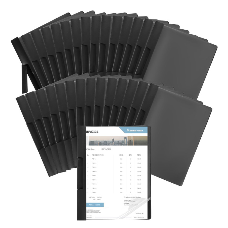 30 Pack Clear Report Covers with Clip Presentation Folders Transparent Front Cover Portfolio Folder Resume Folder Interview Report Folders for Letter