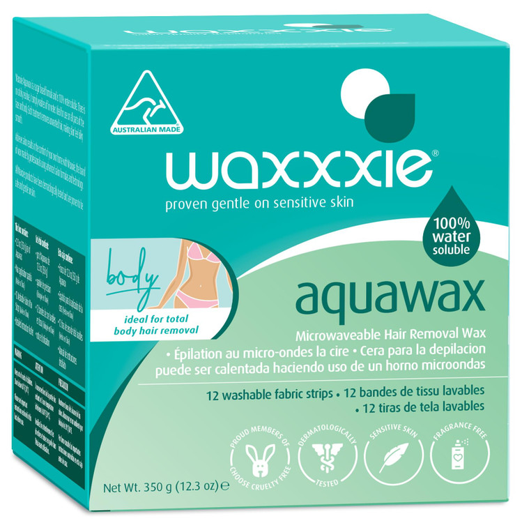 Waxxxie Aqua Wax 13.5 fl oz - Water Soluble Strip Wax for Effortless Hair Removal with Salon Quality Results
